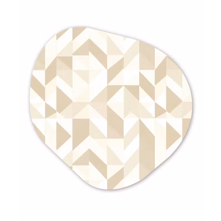 Modern - Abstract - Beige Wandcirkel Organisch Forex 3mm klein 629 -3d