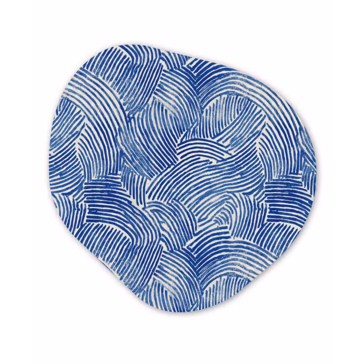 Modern - Abstract - Blauw Wandcirkel Organisch Forex 3mm klein 629 -3d
