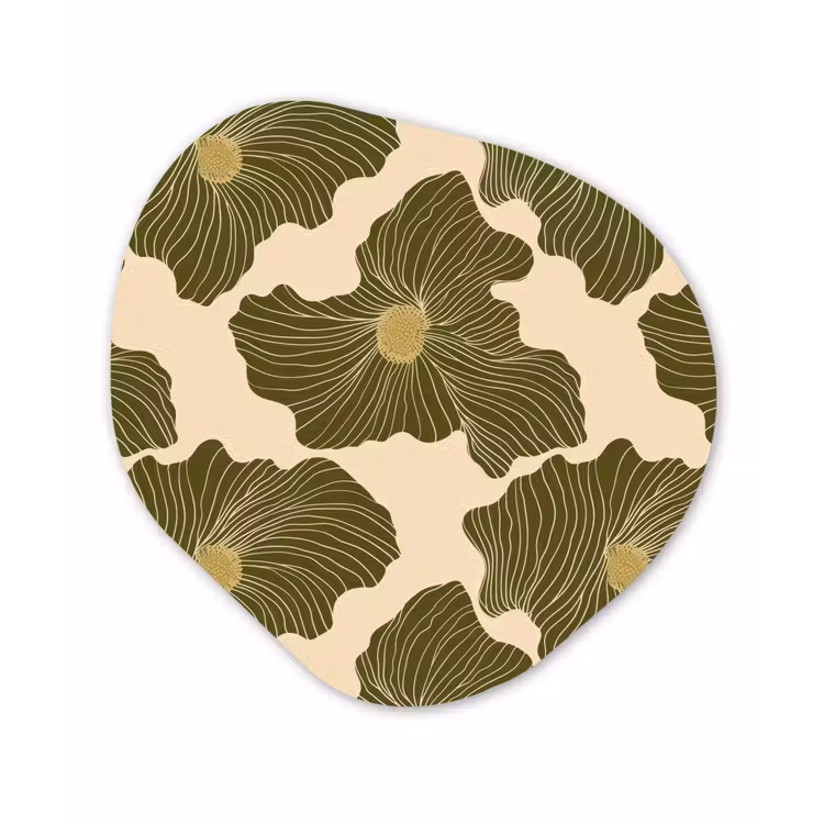 Modern - Abstract - Groen Wandcirkel Organisch Forex 3mm klein 629 -3d