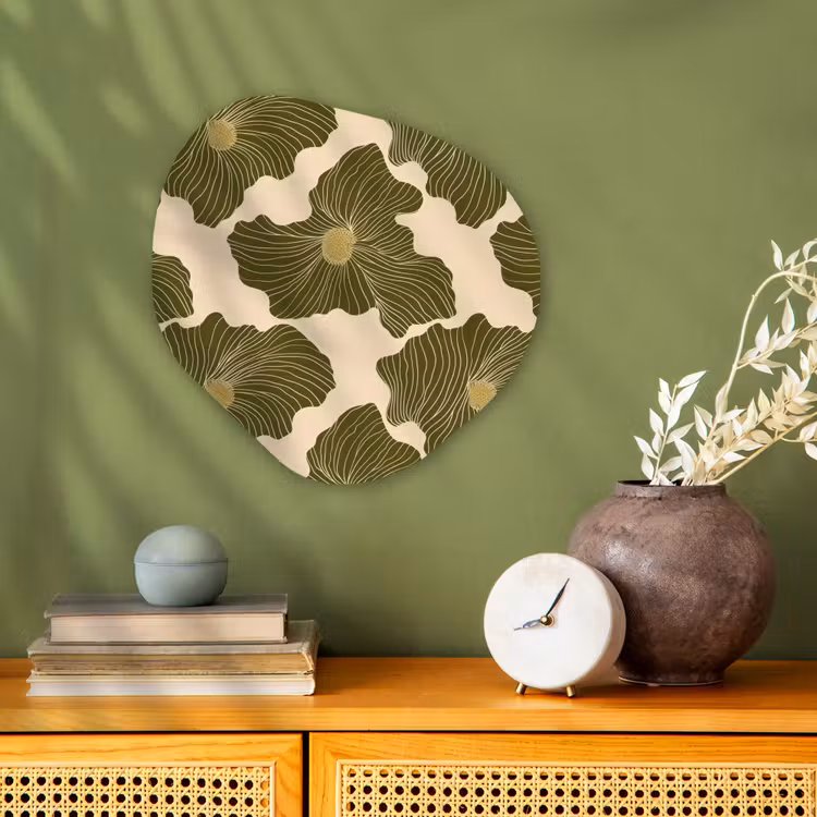 Modern - Abstract - Groen Wandcirkel Organisch Forex 3mm klein 629 -sfeer2