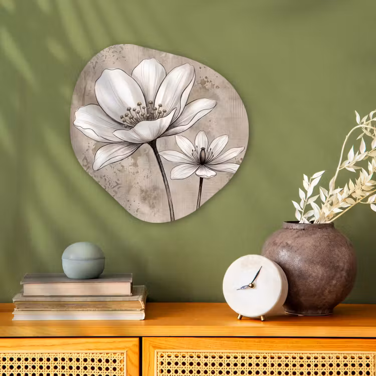 Modern - Design - Wit Wandcirkel Organisch Forex 3mm klein -sfeer2
