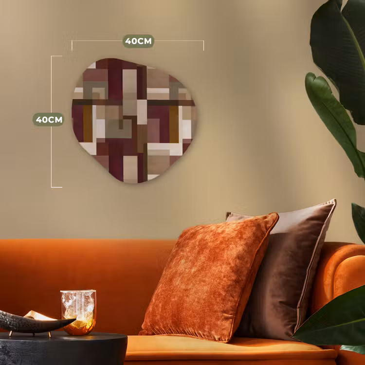 Modern - Geometrie - Kleurrijk Wandcirkel Organisch Forex 3mm klein 629 -sfeer3