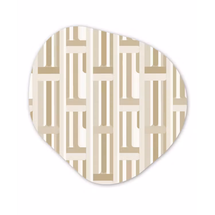 Modern - Geometrisch - Beige Wandcirkel Organisch Forex 3mm klein 629 -3d