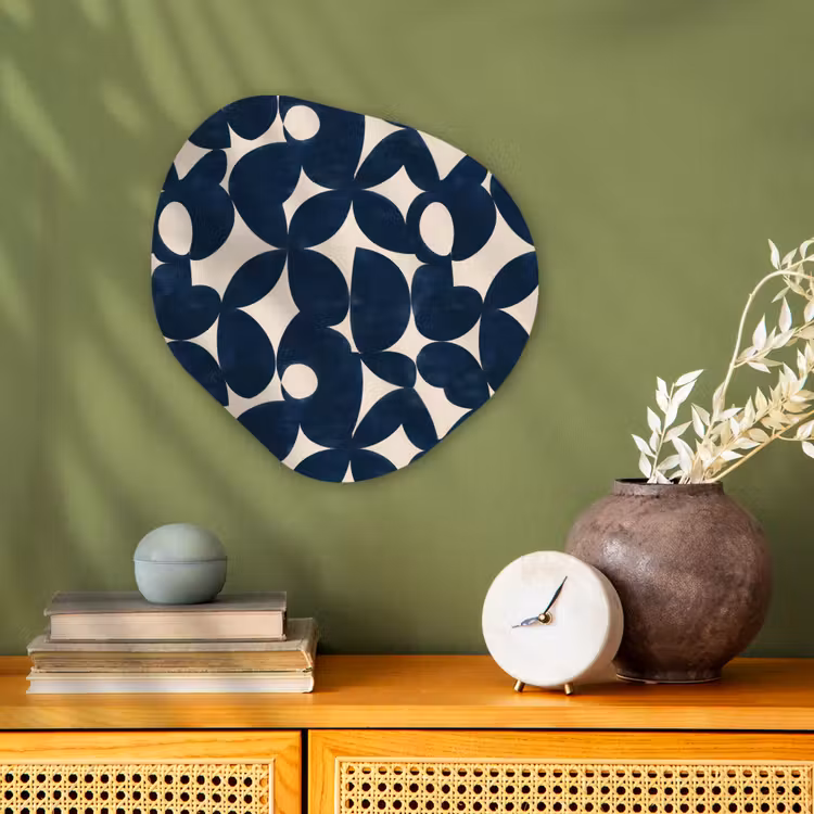 Modern - Geometrisch - Blauw Wandcirkel Organisch Forex 3mm klein 629 -sfeer2