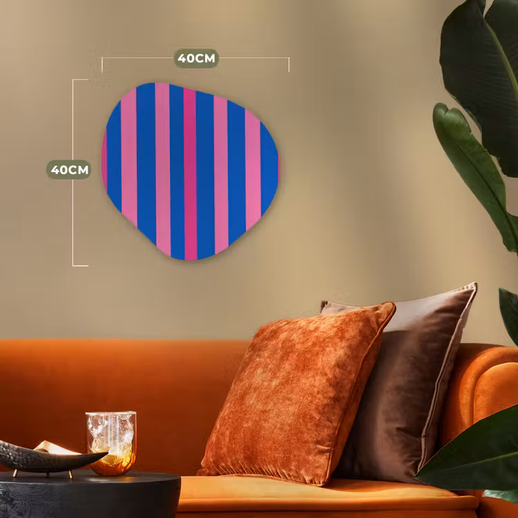 Modern - Optisch - Roze Wandcirkel Organisch Forex 3mm klein 629 -sfeer3
