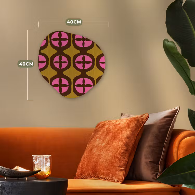 Modern - Patroon - Roze Wandcirkel Organisch Forex 3mm klein 629 -sfeer3