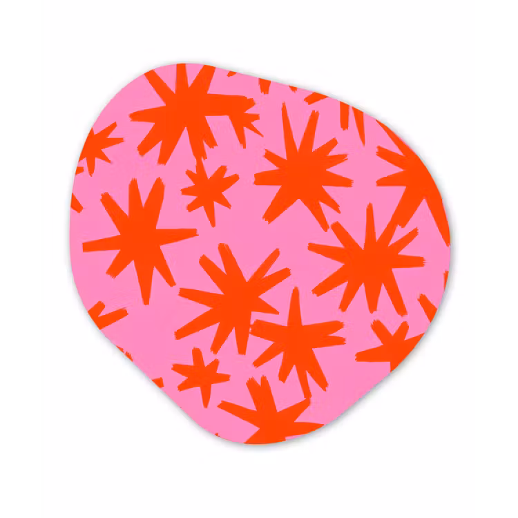 Modern - Sterren - Roze Wandcirkel Organisch Forex 3mm klein 629 -3d