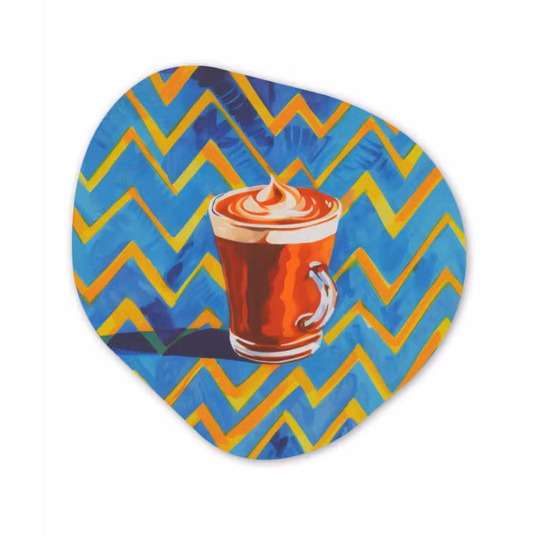 Mok - Koffie - Zigzag - Slagroom Wandcirkel Organisch Forex 3mm klein -3d