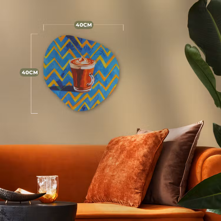 Mok - Koffie - Zigzag - Slagroom Wandcirkel Organisch Forex 3mm klein -sfeer3