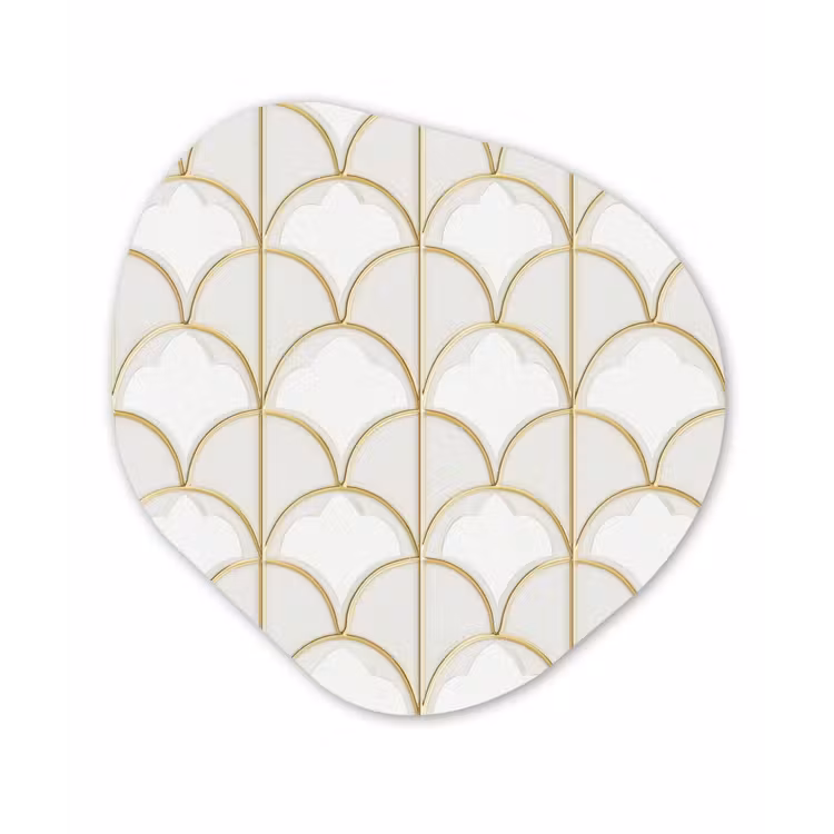 Mozaïek - Bogen - Goud Wandcirkel Organisch Forex 3mm klein 629 -3d