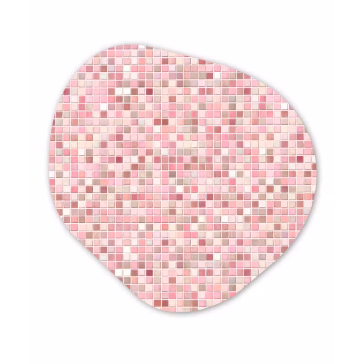 Mozaïek - Patroon - Roze Wandcirkel Organisch Forex 3mm klein 629 -3d