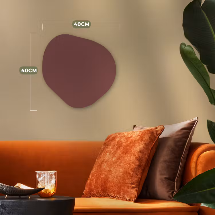 Muted - Raisin - Rood Wandcirkel Organisch Forex 3mm klein 629 -sfeer3