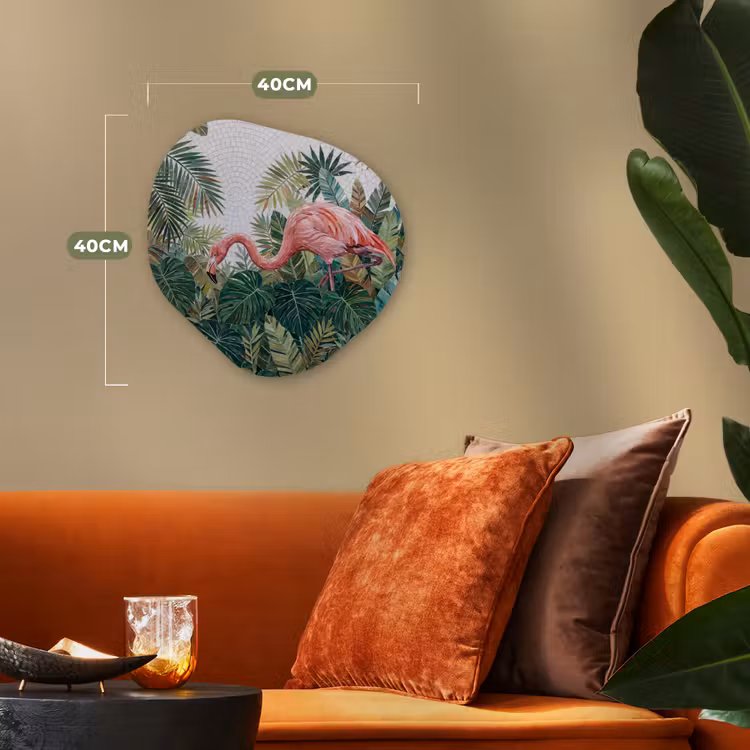 Natuur - Bladeren - Abstract - Groen - Vogel Wandcirkel Organisch Forex 3mm klein -sfeer3