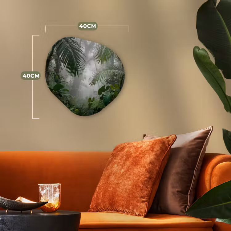 Natuur - Jungle - Mist - Tropisch - Groen Wandcirkel Organisch Forex 3mm klein -sfeer3