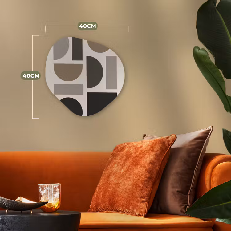 Natuurlijke tinten - Grafisch - Verticale compositie Wandcirkel Organisch Forex 3mm klein -sfeer3