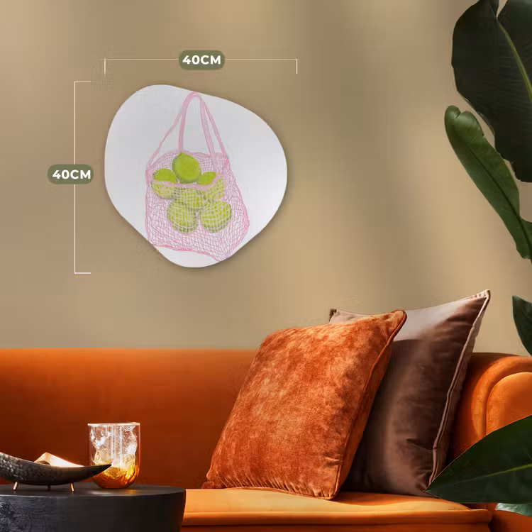 Netzakje - Roze - Illustratie - Limoenen Wandcirkel Organisch Forex 3mm klein -sfeer3
