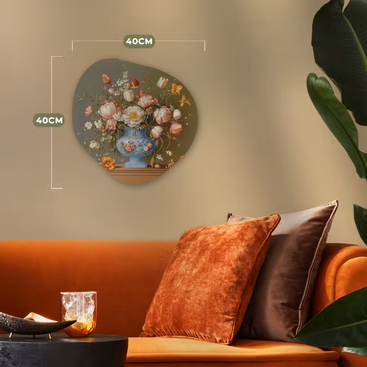 Neutral - Bloemen - Boeket - Vaas Wandcirkel Organisch Forex 3mm klein -sfeer3