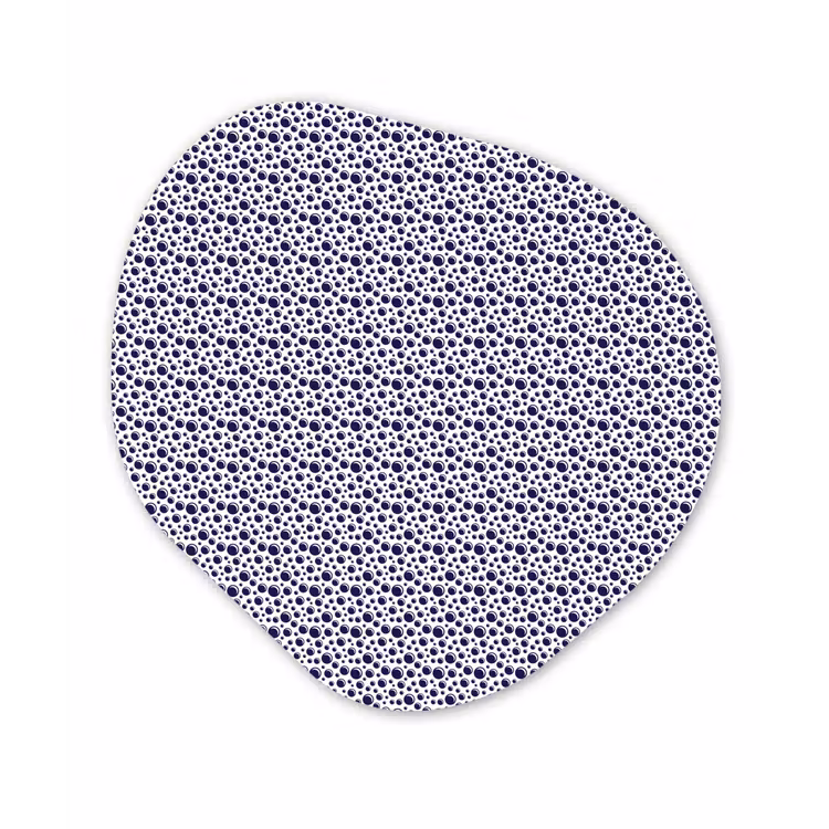 Oceaan - Bubbel - Blauw - Wit Wandcirkel Organisch Forex 3mm klein 629 -3d