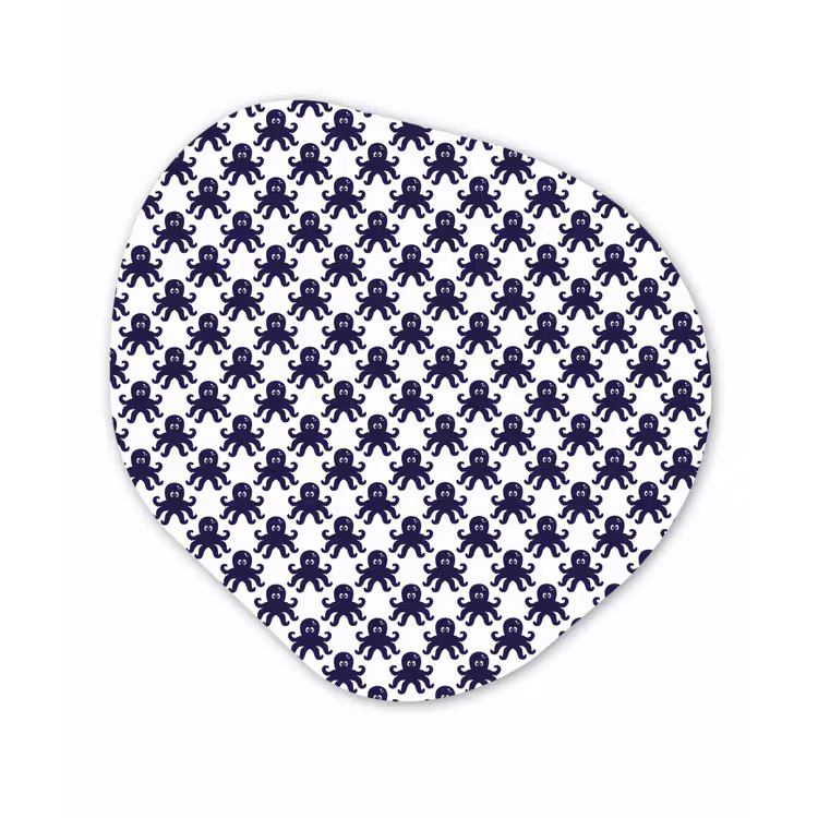 Oceaan - Octo - Blauw - Wit Wandcirkel Organisch Forex 3mm klein 629 -3d