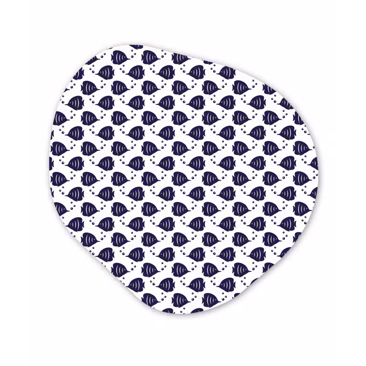 Oceaan - Vis - Blauw - Wit Wandcirkel Organisch Forex 3mm klein 629 -3d