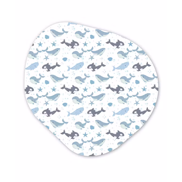 Oceaan - Walvis - Orka - Blauw Wandcirkel Organisch Forex 3mm klein 629 -3d