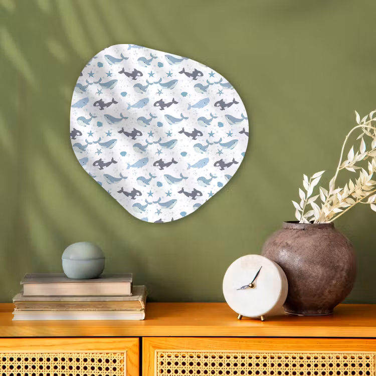 Oceaan - Walvis - Orka - Blauw Wandcirkel Organisch Forex 3mm klein 629 -sfeer2