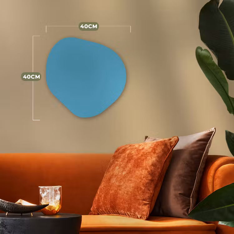 Ocean - Teal - Blauw Wandcirkel Organisch Forex 3mm klein 629 -sfeer3