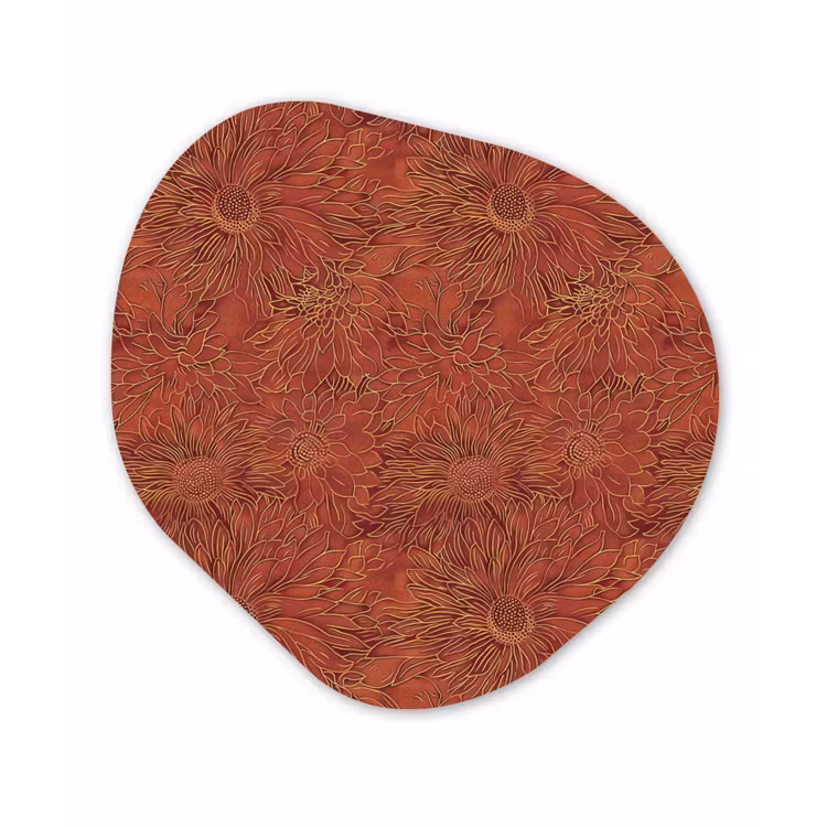 Oosters - Bloemen - Terracotta Wandcirkel Organisch Forex 3mm klein 629 -3d