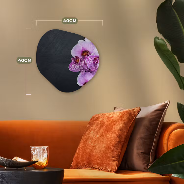 Orchidee - Bloemen - Roze - Flora Wandcirkel Organisch Forex 3mm klein -sfeer3