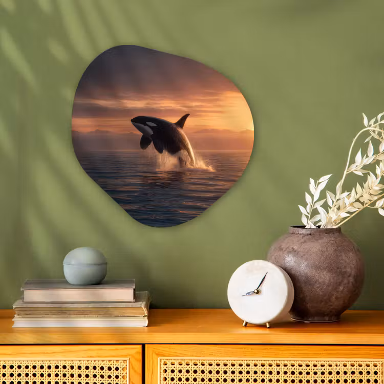 Orka - Zee - Zonsondergang Wandcirkel Organisch Forex 3mm klein -sfeer2