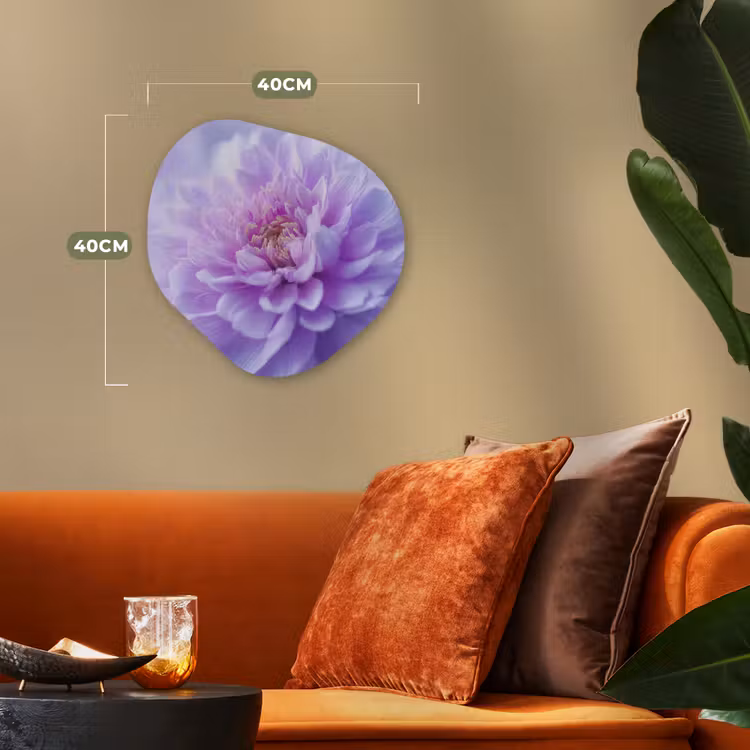 Paars - Dahlia - Dromerig Wandcirkel Organisch Forex 3mm klein -sfeer3