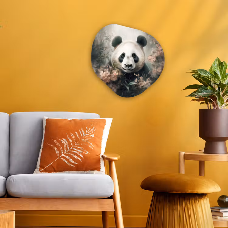 Panda - Dieren - Bloemen - Planten Wandcirkel Organisch Forex 3mm klein -sfeer4