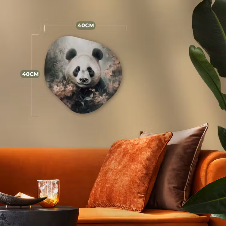 Panda - Dieren - Bloemen - Planten Wandcirkel Organisch Forex 3mm klein -sfeer3