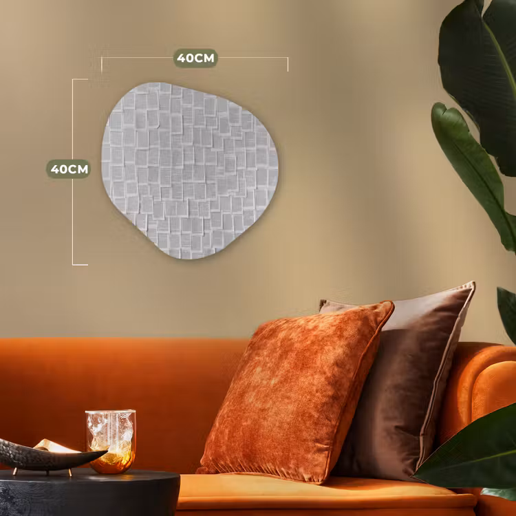 Papier - Overlappend - Textuur - Modern - Wit Wandcirkel Organisch Forex 3mm klein -sfeer3