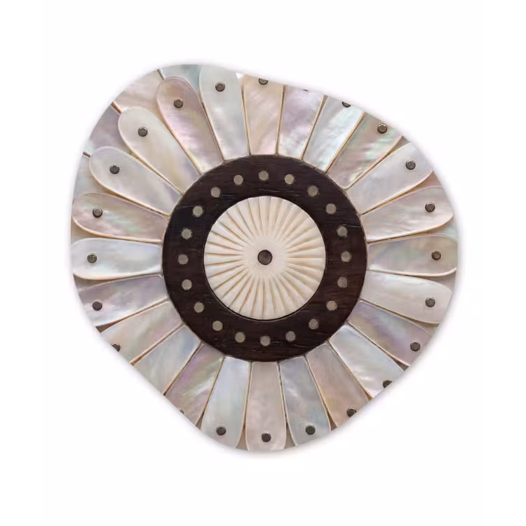 Parelmoer - Patroon - Decoratie - Ambacht - Wit Wandcirkel Organisch Forex 3mm klein -3d