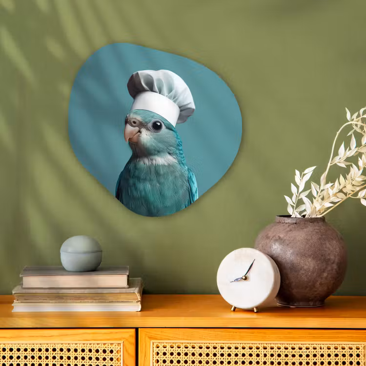 Parkiet - Vogel - Koksmuts - Cute Wandcirkel Organisch Forex 3mm klein -sfeer2