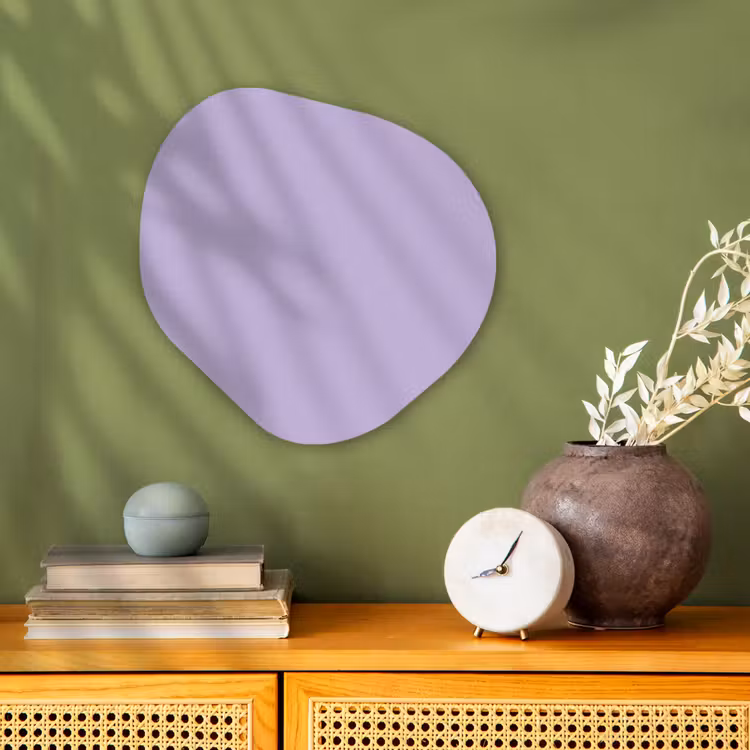 Pastel - Lilac - Paars Wandcirkel Organisch Forex 3mm klein 629 -sfeer2