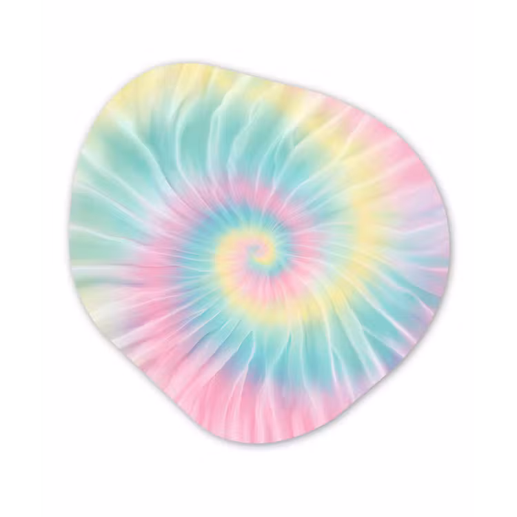 Pasteltinten - Tie dye - Roze Wandcirkel Organisch Forex 3mm klein -3d