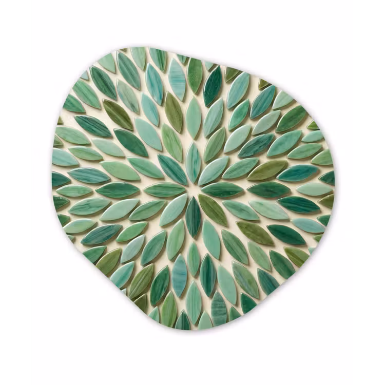 Patroon - Blad - Groen - Abstract Wandcirkel Organisch Forex 3mm klein -3d