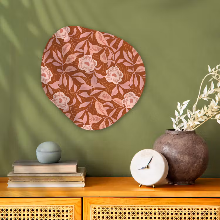 Patroon - Bladeren - Terracotta Wandcirkel Organisch Forex 3mm klein 629 -sfeer2