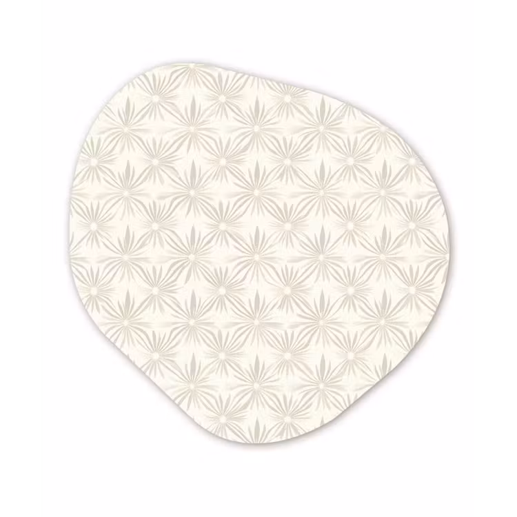 Patroon - Bloemen - Beige Wandcirkel Organisch Forex 3mm klein 629 -3d