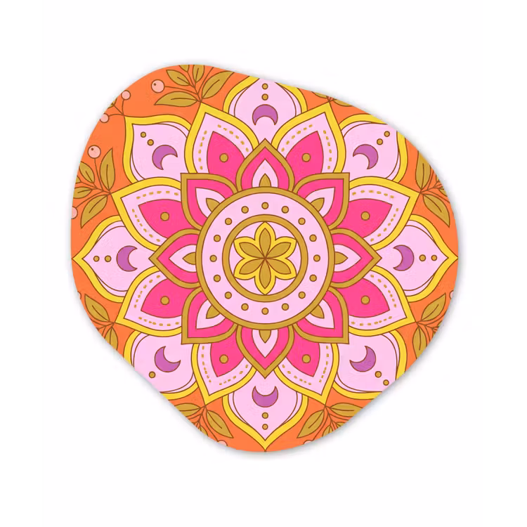 Patroon - Bloemmotief - Decoratie - Abstract - Roze Wandcirkel Organisch Forex 3mm klein -3d