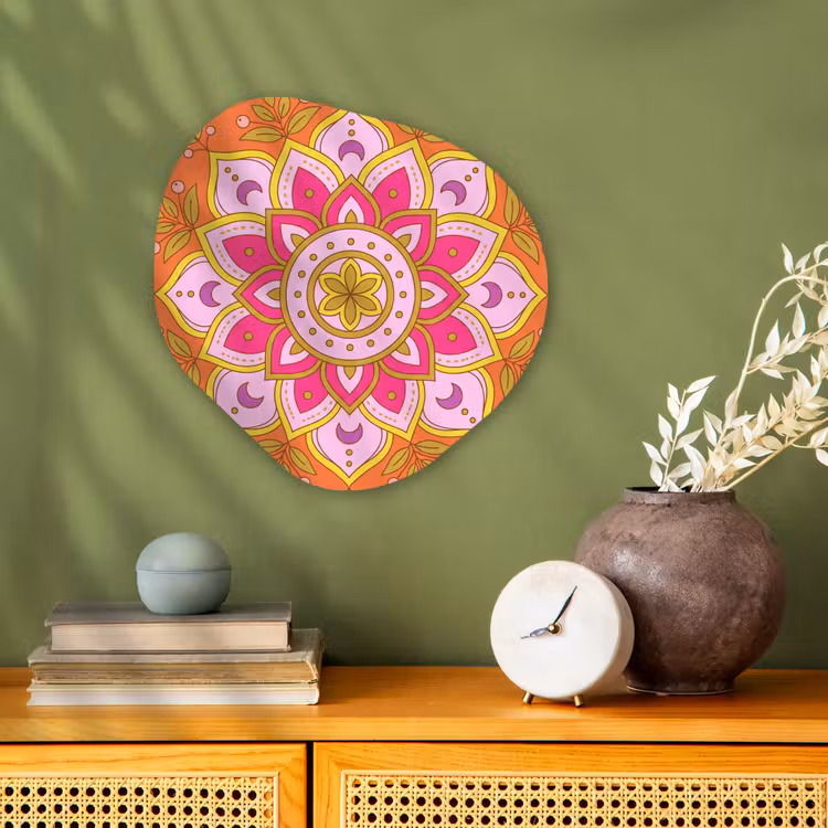 Patroon - Bloemmotief - Decoratie - Abstract - Roze Wandcirkel Organisch Forex 3mm klein -sfeer2