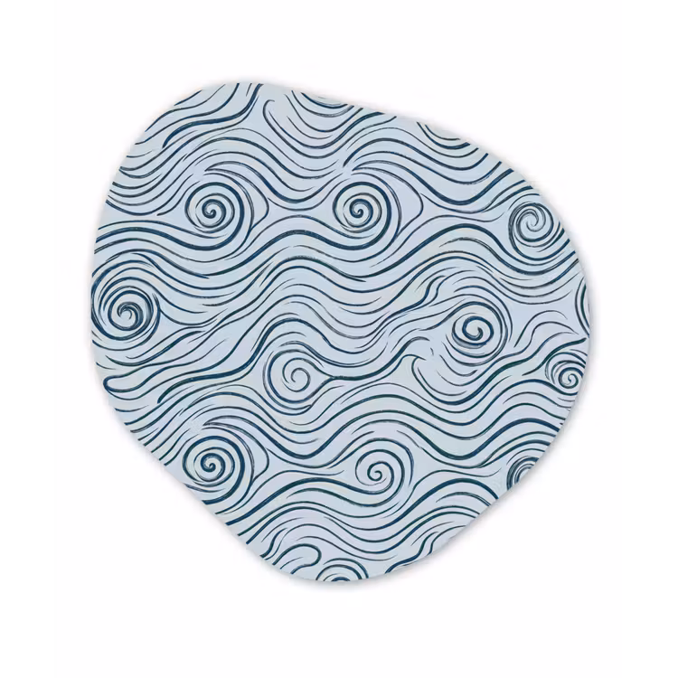 Patroon - Golven - Abstract - Modern - Blauw Wandcirkel Organisch Forex 3mm klein -3d