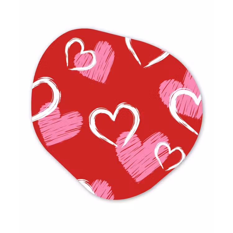 Patroon - Hartjes - Roze - Valentijn Wandcirkel Organisch Forex 3mm klein -3d