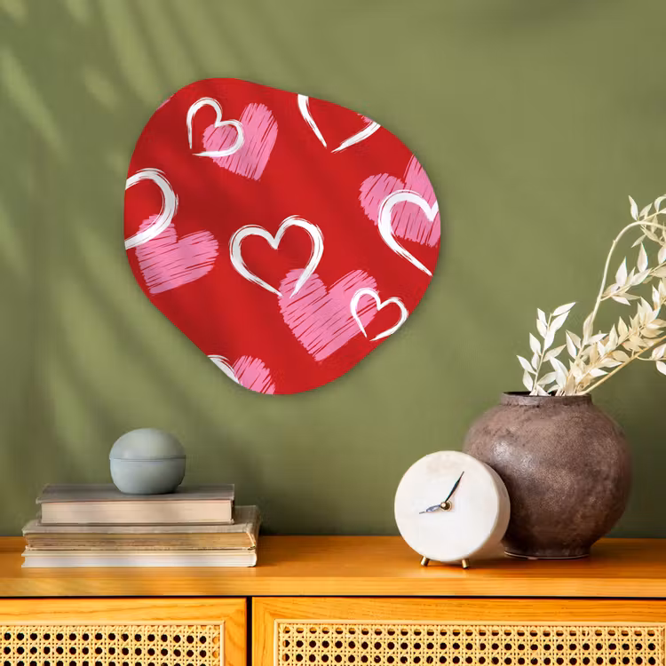 Patroon - Hartjes - Roze - Valentijn Wandcirkel Organisch Forex 3mm klein -sfeer2