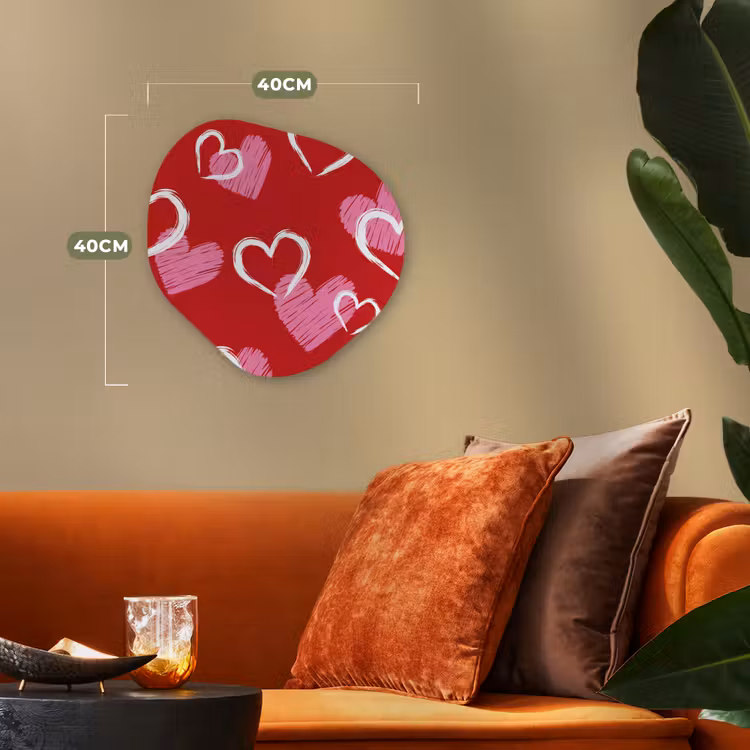 Patroon - Hartjes - Roze - Valentijn Wandcirkel Organisch Forex 3mm klein -sfeer3