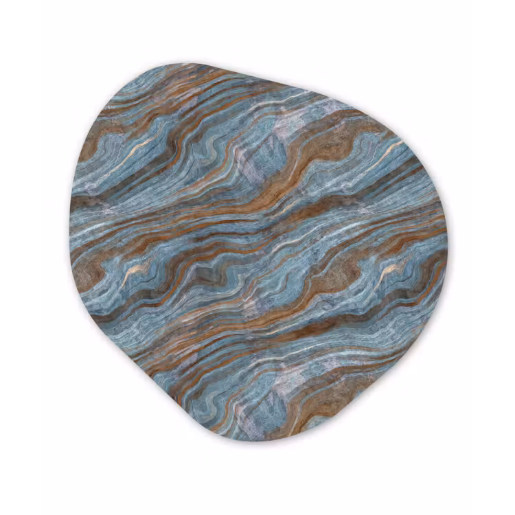 Patroon - Steen - Blauw Wandcirkel Organisch Forex 3mm klein 629 -3d