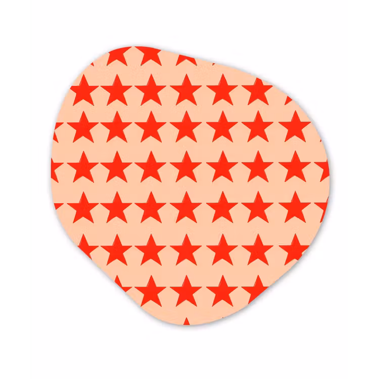 Patroon - Sterren - Rood Wandcirkel Organisch Forex 3mm klein 629 -3d