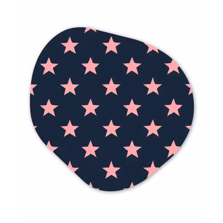 Patroon - Sterren - Roze Wandcirkel Organisch Forex 3mm klein 629 -3d